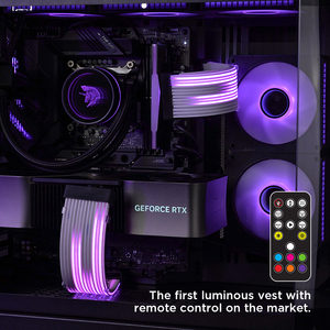 RGB ARGB PSU uzatma kablosu kiti ATX 8Pin GPU GPU çift üçlü RGB PSU kabloları şeritler - Product Image 6