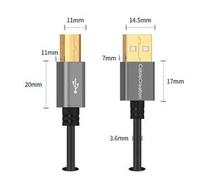 CableCreation USB 2.0 yazıcı kablosu bilgisayara USB A USB B yazıcı kablosu