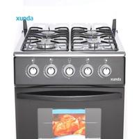 Cuisinière à gaz Xunda avec four à pizza, four combiné multifonction, cuisinière à gaz 4 brûleurs avec four, four de cuisine à gaz 50*50