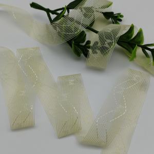 Cinta de encaje jacquard no elástica al por mayor, de alta calidad, personalizada, de 16 mm de ancho, transparente, transpirable, de nailon. - Product Image 2