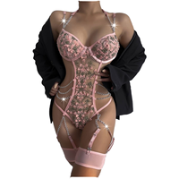 Jumpsuit Wanita Model Rantai Logam Berongga dengan Aksen Daun dan Tali Silang di Leher, Seksi dan Bernapas 3834