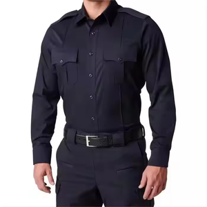 100% poliéster manga longa Airline piloto camisa guarda uniforme aviador dos homens clássicos - Product Image 5