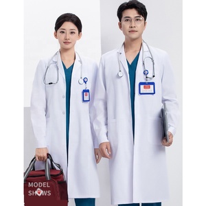 OEM stampa camice bianco scuola di medicina camice bianco ricamo logo di lavoro polvere medico bianco <span class=keywords><strong>camici</strong></span> da laboratorio <span class=keywords><strong>con</strong></span> colletto tasche - Product Image 2