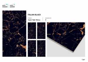 Carreaux de sol et de mur en porcelaine super noir brillant de qualité supérieure, 24x48 pouces, finition intérieure de luxe à haute brillance - Product Image 2