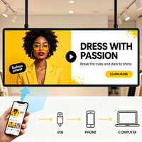 Affichage numérique LCD ultra-large étiré pour les magasins de détail et les promotions de produits, lecteur publicitaire Android Wi-Fi pour bord de rayonnage