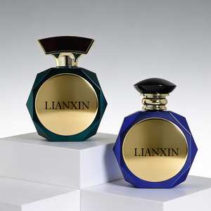 Flacon de parfum irrégulier de haute qualité 100 ml, flacon de parfum en verre métallique vintage de luxe, bouchon magnétique - Product Image 4