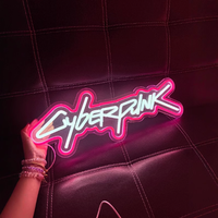 Décoration personnalisée Cyberpunk 2077 Neon Tide LED Atmosphère Lumière IP67 Corps en verre E-Sports Room Wall Hole Board Décoration pour salle de jeux