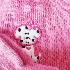 Sevimli işlemeli köpek ve pençeleri bebek eldivenler örme şapka eldiven sonbahar kış akrilik bebekler örgü şapka eldiven kiti - Product Image 3