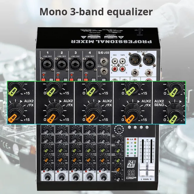 USB 4-Channel Effects for Mixer Computer Recording Online Meeting Video Conference Sound Card Dual Channel