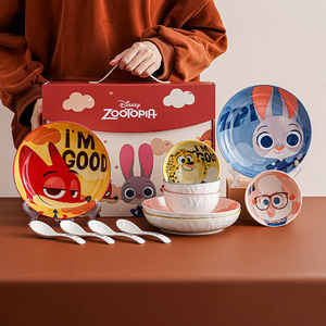 Juego de Platos de Cerámica de Judy y Nick de Zootopia, Vajilla de Dibujos Animados, Caja de Regalo para Decoración de Cocina y Hogar - Product Image 5