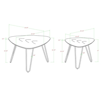 Mi siècle épingle à cheveux moderne table basse salon nidification noyer table basse et ensemble meuble tv