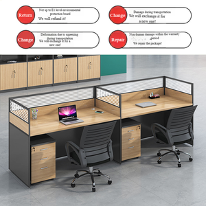 Postazione di Lavoro Modulare per Ufficio con Pareti Divisorie, Scrivania Espandibile per 4 Persone con Armadietto per <span class=keywords><strong>Call</strong></span> Center - Product Image 2