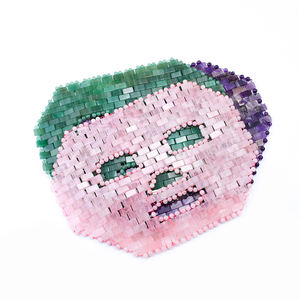 Couverture de visage en jade fait à la main, pierre précieuse, quartz rose, améthyste, voile facial, outil de relaxation pour salon de beauté, vente directe d'usine - Product Image 3