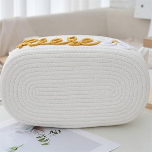 Cesta de almacenamiento de cuerda de algodón personalizable, <span class=keywords><strong>nombre</strong></span> personalizado perfecto, regalo para bebé, organizador de juguetes y pañales para recién nacidos - Product Image 6
