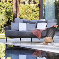 Canapé de jardin en corde tissée haut de gamme mobilier d'extérieur ensembles de jardin canapé en rotin de salon extérieur de luxe