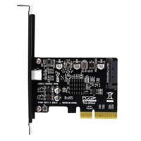 Tarjeta de Expansión Adaptadora PCI-E 1X con Conector USB 3.2 Tipo-A + Tipo-C + 19 Pines a 5 Gbps con Alimentación SATA de 15 Pines