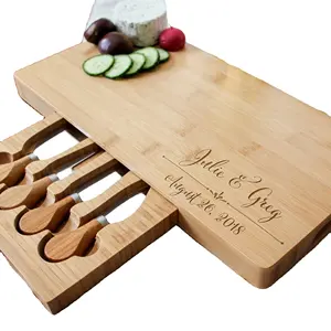 Custom Personalized Cheese Board Set Engraved Cutting Board for Weddings and Christmas Gift for Couples