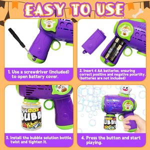 Pistolas <span class=keywords><strong>de</strong></span> burbujas <span class=keywords><strong>de</strong></span> Halloween para niños Calabaza Fantasma Máquina <span class=keywords><strong>de</strong></span> burbujas para niños <span class=keywords><strong>con</strong></span> luces LED Juguetes <span class=keywords><strong>de</strong></span> Halloween - Product Image 3