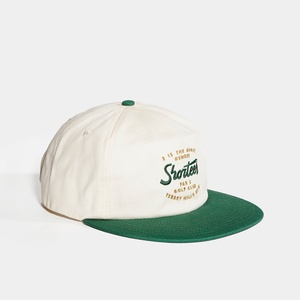 Casquettes en sergé de coton personnalisées 5 panneaux bicolores non structurées avec logo brodé Snapback - Product Image 5
