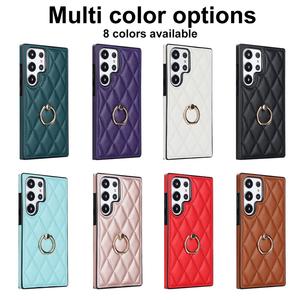 Étui de téléphone en cuir pour <span class=keywords><strong>Samsung</strong></span> S23 ultra Étui de téléphone de luxe à la mode en PU avec anneau de doigt Style Ins <span class=keywords><strong>Samsung</strong></span> Galaxy S23 ultra - Product Image 2