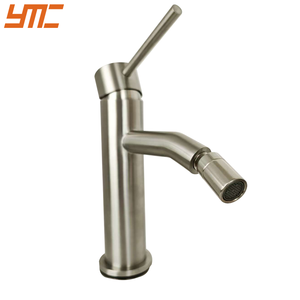 不锈钢现代浴室坐浴盆混合龙头 YMC 单孔拉丝镍银代表陶瓷阀芯 - Product Image 1