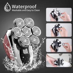 Afeitadora 7D Impermeable IPX6, Recortadora, Cepillo Facial, Peine Guía, 5 Cabezales, Recargable, 90 Minutos de Autonomía, Kit de Afeitado Personalizado - Product Image 1