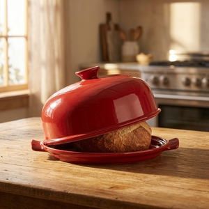 Plat à four en céramique, cloche à pain avec couvercle pour dinde - Product Image 5
