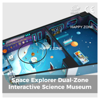 Équipement de terrain de jeu intérieur interactif sur le thème de l'espace personnalisé pour musée scientifique, exposition du système solaire, table de jeu aquatique, planète
