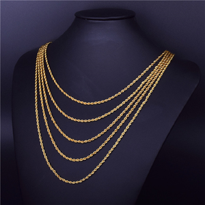 Collana <span class=keywords><strong>da</strong></span> <span class=keywords><strong>Uomo</strong></span> <span class=keywords><strong>in</strong></span> Acciaio Inossidabile Placcato <span class=keywords><strong>Oro</strong></span> 18k PVD 4mm, Catena a Cavo Placcata <span class=keywords><strong>Oro</strong></span>, Best Seller - Product Image 1