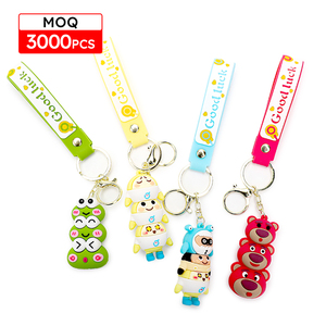 Custom 3D PVC Cartoon Eco-Friendly Zinc Alloy Keychains MOQ 3000 Pcs Personalized Promotional Keychains & Carabiners From China