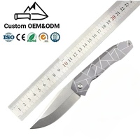 Couteau pliant en acier CPM S30V, manche en alliage d'aluminium, lame finition Stonewashed, couteau pliant EDC, léger, durable, compact pour l'extérieur
