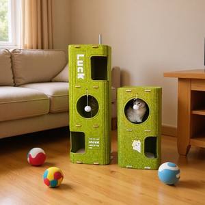 Modern Felt Art Deco Design Home Decoration Indoor <b>Cat</b> Bed <b>Tunnel</b>-style Apartment for Multiple <b>Cats</b> All Seasons Use - Product Image 5