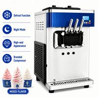 Machine à crème glacée molle 690PCS/H, 3 saveurs, type Pasteur, de table, prix usine
