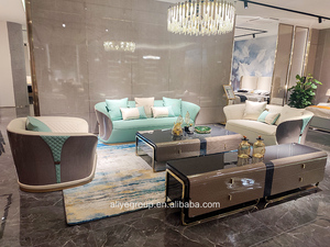 Mới Thiết Kế Hiện Đại Phòng Khách 1 + 2 + 3 Modular Sofa Set Nội Thất Ý Cắt Da Lounge Sofa Loveseat Set - Product Image 3