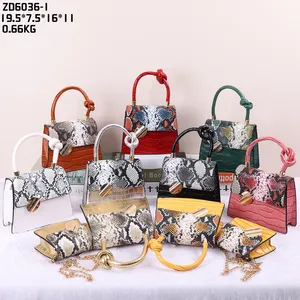 ZD6036 Branded Women Leather Fashion Casual Crossbody Bag Wallet and Handbag Set Bags Factory/manufacture Pu Leather 10 Set Lock
