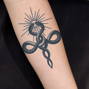 Due <span class=keywords><strong>serpenti</strong></span> intrecciati tatuaggio temporaneo Semi permanente tatuaggio impermeabile per 2 settimane realistico tatuaggio a base di erbe per il corpo del braccio - Product Image 3