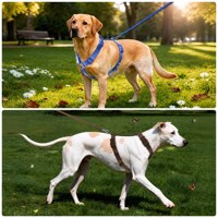 Harnais léger et solide pour chien en sangle PVC, gilet ajustable et tendance avec anneau en D et boucle de sécurité pour la promenade et l'entraînement