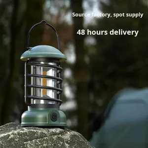 Lampe de camping portable, éclairage extérieur suspendu, lampe de camping rétro COB d'urgence avec crochet - Product Image 6