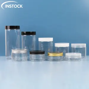 4 Unzen 8 Unzen runde Plastik flasche für die Aufbewahrung von Lebensmitteln Kosmetik creme Leeres Plastik glas mit Gold deckel