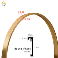 Miroir mural rond en métal brossé noir mat avec cadre doré pour salle de bain, bureau, décoration intérieure, cadre photo en aluminium