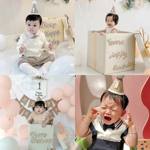 Cappello di Carta per Compleanno Fatto a Mano a Forma di Cono per Primi Compleanni Decorazioni per Feste di Bambini e Bambine di <span class=keywords><strong>1</strong></span> 2 3 Anni - Product Image 6