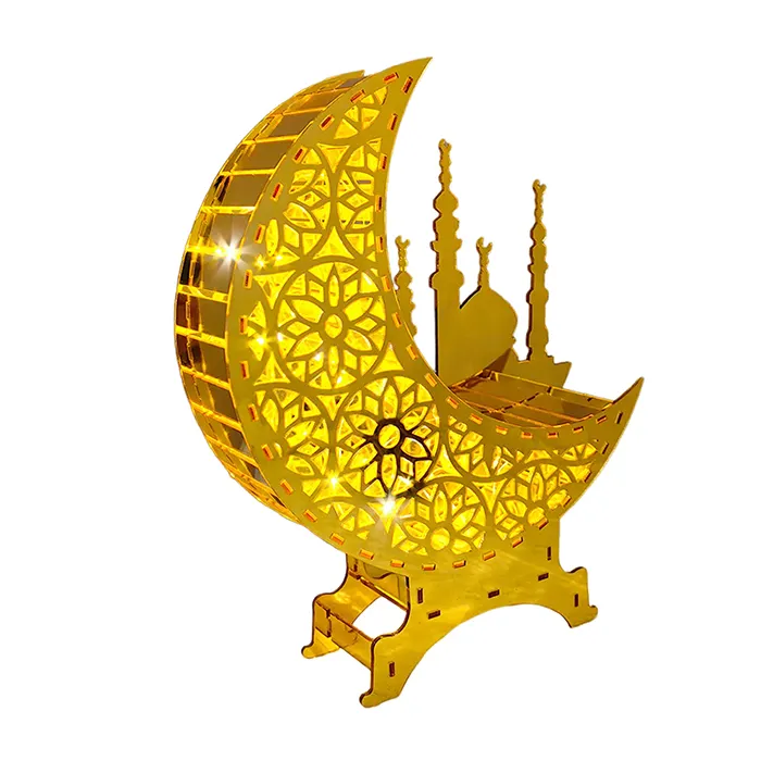 Высококачественный исламский Декор, акриловое украшение Ид-Мубарак со светодиодом для Ид-Мубарака