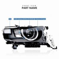 Ensemble de phares LED complets pour Land Cruiser LC200 2016-2021, lentille de protection modifiée, feux de jour DRL, lampe avant 12V 50W, paire