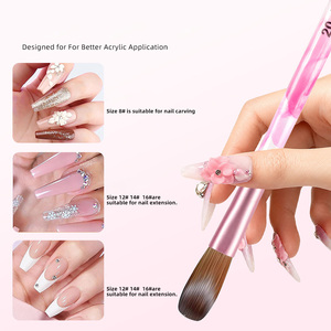 Ensemble de pinceaux à ongles à manche en bois, poils en nylon de qualité supérieure, tailles 8, 10, 12, 14, 16, 18, 20, pour gel, sculpture 3D, poudre acrylique, extension et peinture - Product Image 3