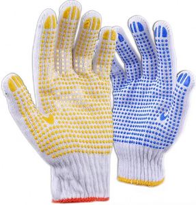 Guantes punteados de <span class=keywords><strong>PVC</strong></span>, guantes punteados baratos, guantes de trabajo de seguridad antideslizantes punteados de <span class=keywords><strong>PVC</strong></span> de punto de algodón - Product Image 1