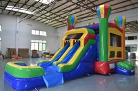 Tour gonflable d'extérieur avec Module à gonfler, château gonflable commercial avec piscine, prêt à transporter, avec prix