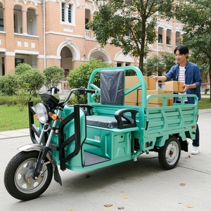 Vélo cargo électrique HLD à <span class=keywords><strong>2</strong></span> places avec grande capacité de chargement, idéal pour le transport de marchandises et tricycle de transport de marchandises à plateau ouvert - Product Image 3