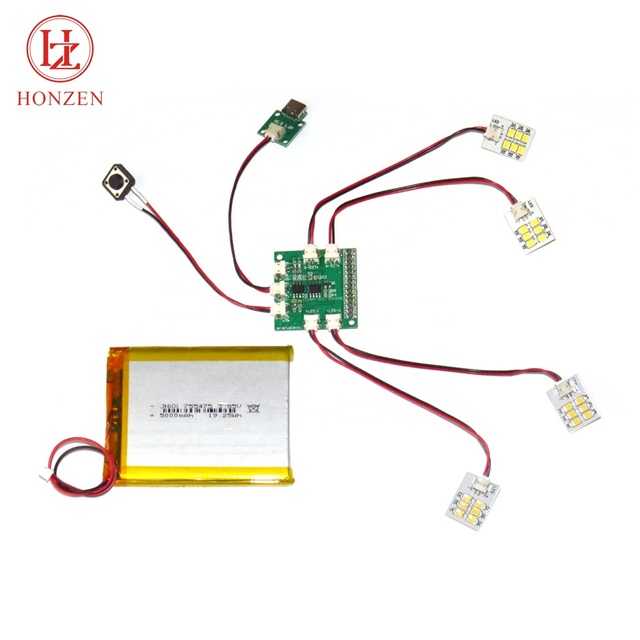 3.7v 5000mah Rechargeable Battery Power 2835 Smd White Led Light Module with Type c Connection