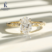 3 Karat Maßgefertigter Labor-Gezüchteter Ovaler Diamant Damen-Verlobungsring Gold IGI-Zertifiziert VVS/VS-Qualität Weiß D-Farbe als Geschenk