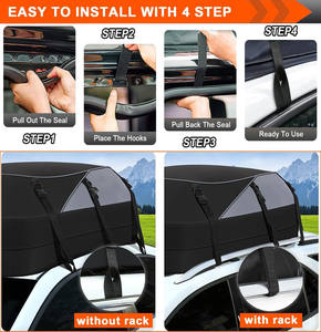Free sample Custom Large Capacity Car Roof <b>Top</b> Bag Heavy Duty <b>PVC</b> 500D <b>PVC</b> Tarpaulin Car Roof Carrier Topper Reinforced Straps - Product Image 6